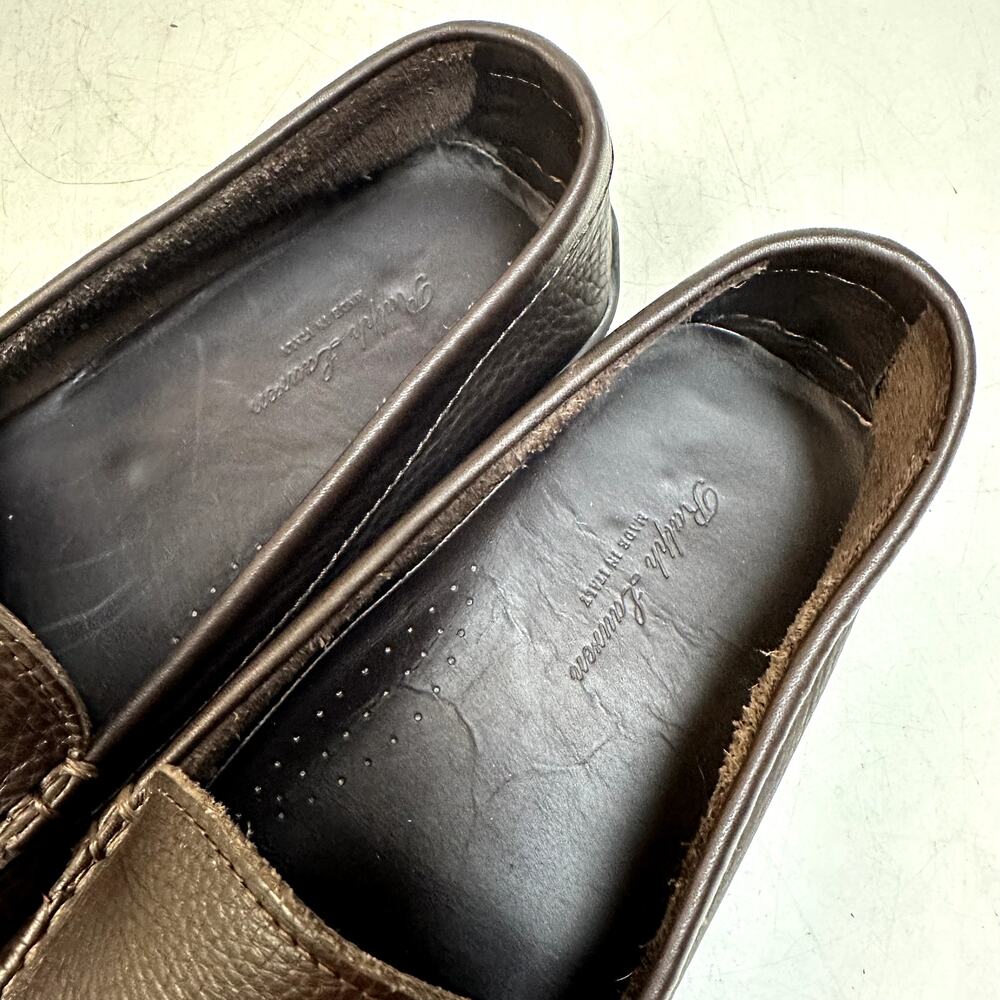 WORN TWICE Ralph Lauren Purple Label Driver Brown Pebbled Made in Italy 11.5 D - Picture 9 of 13